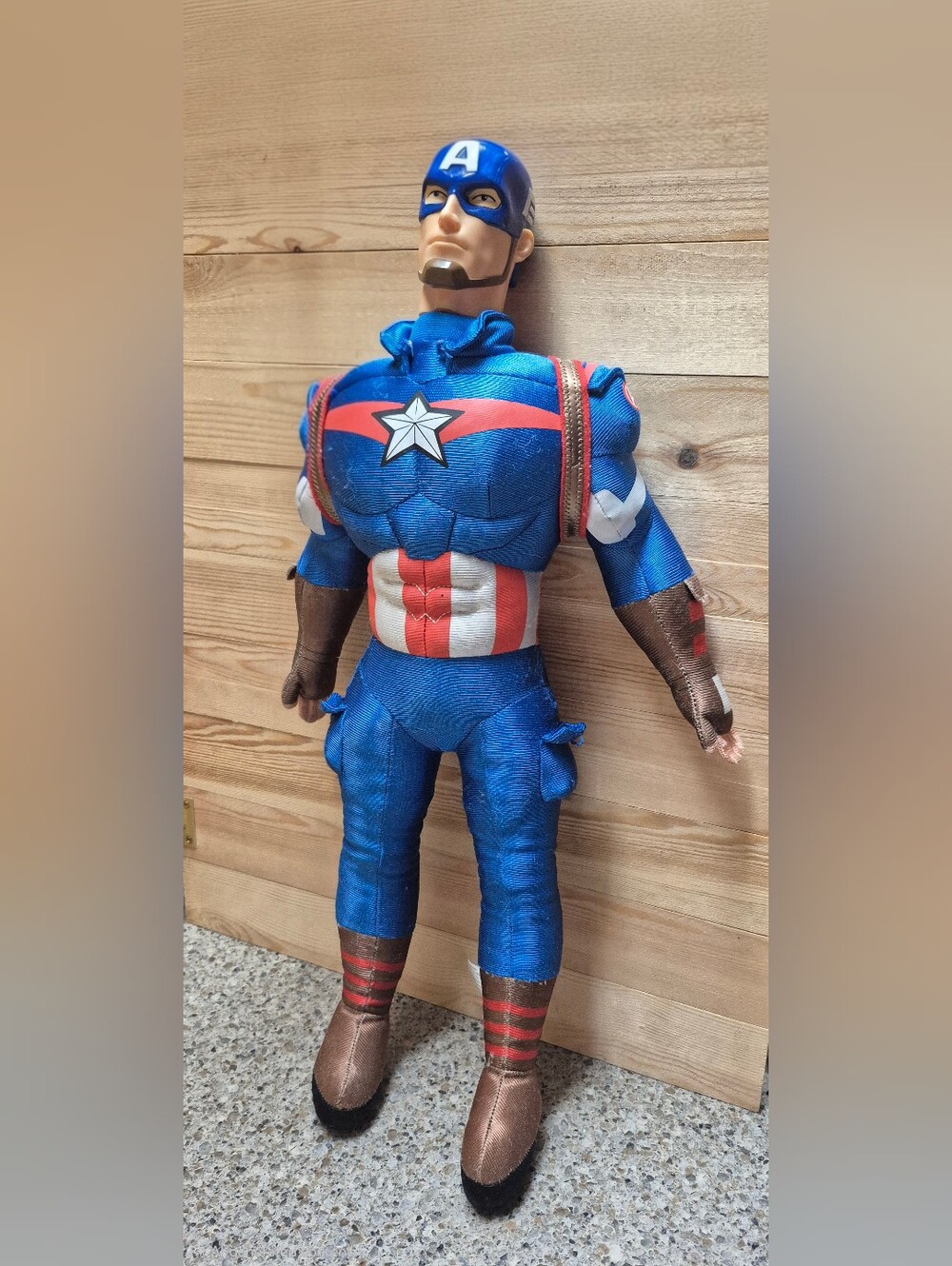Marvel Universe Live Captain America Plush Doll Molded Head 20 Inch Feld